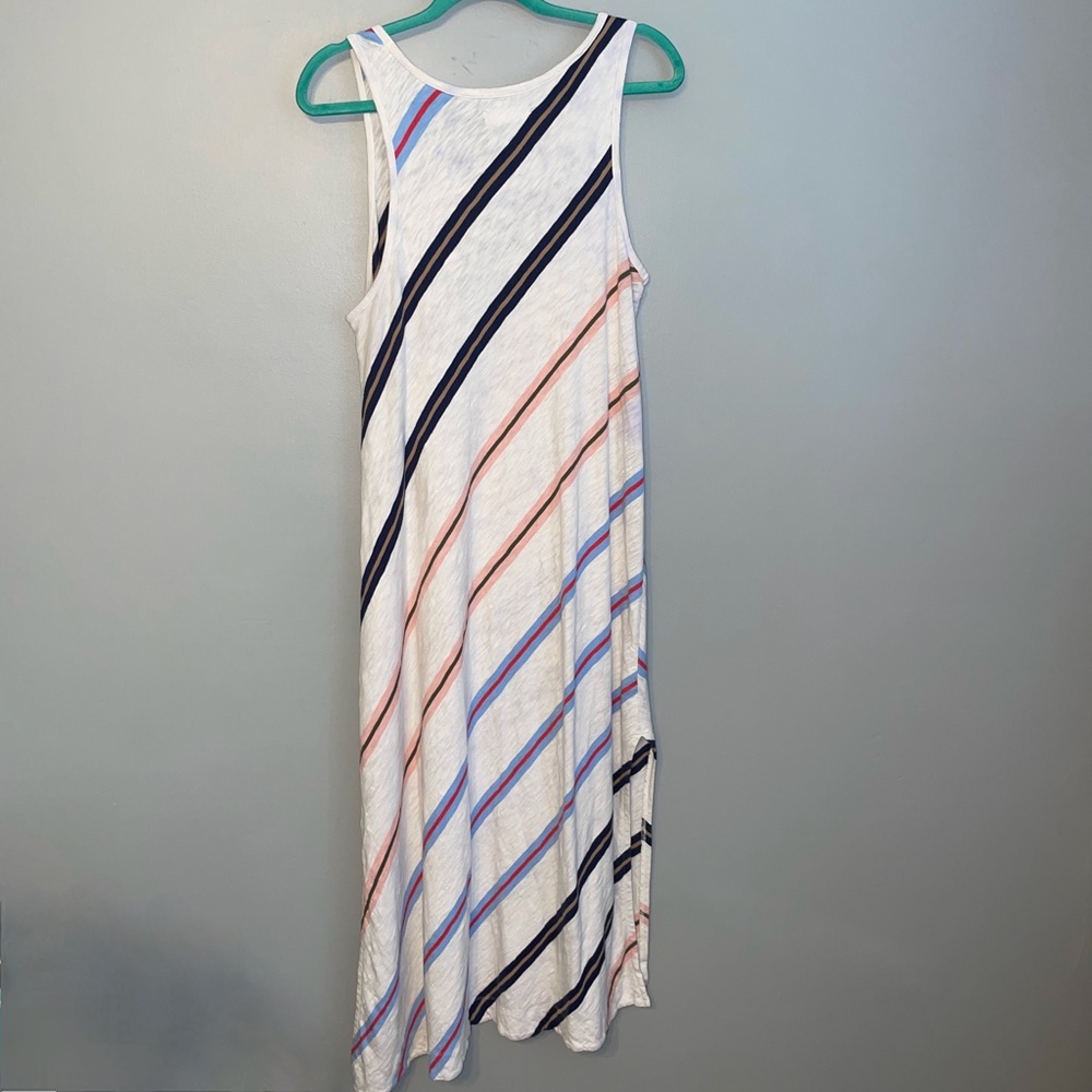 EUC Lou & Grey x Loft Slub Tank Asymmetrical Stripe Maxi Dress Size Small - Picture 8 of 9